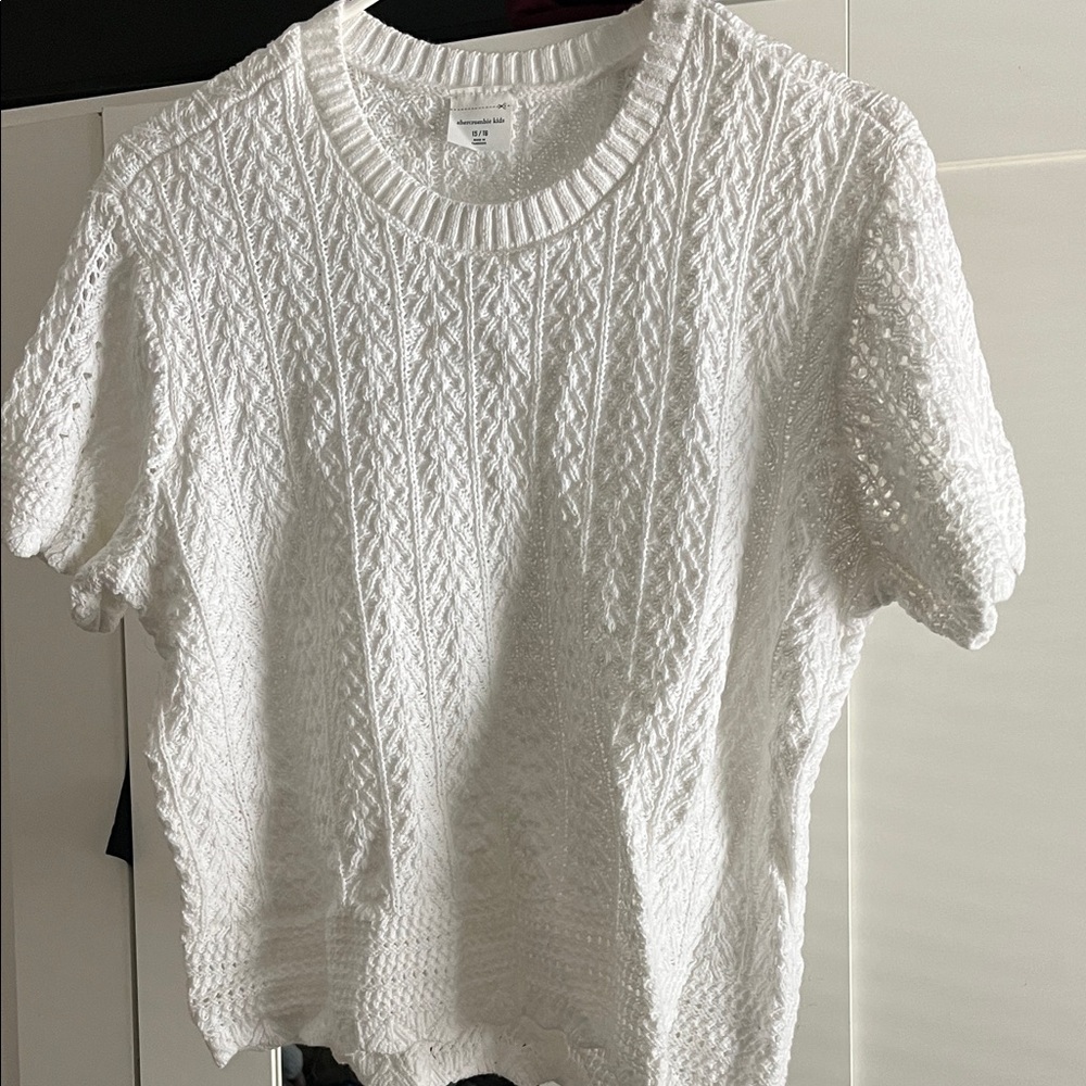 White Textured Knit Top